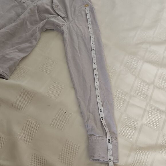 TNA Women's Classis Fit Button-Down Long Sleeves Cotton Shirt Small Gray - Picture 10 of 16